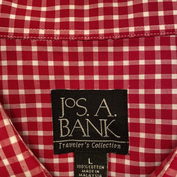 Jos A Bank Red & White Button Down Collar Shirt - Picture 2 of 6